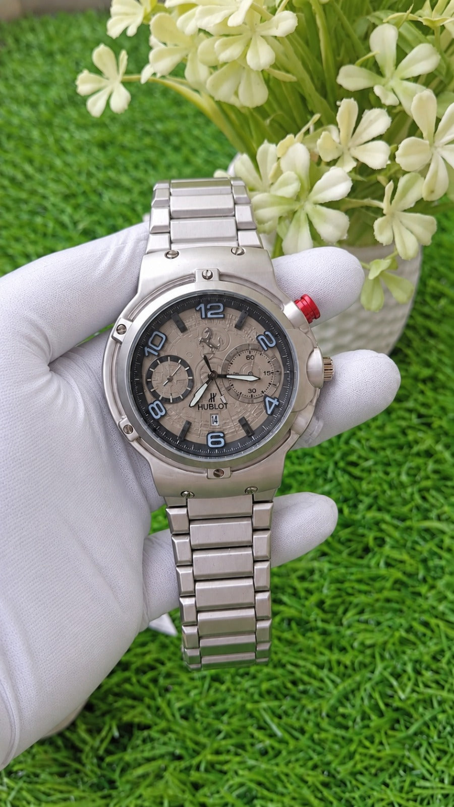 Steel Chronograph Watch – Racing Dial Edition