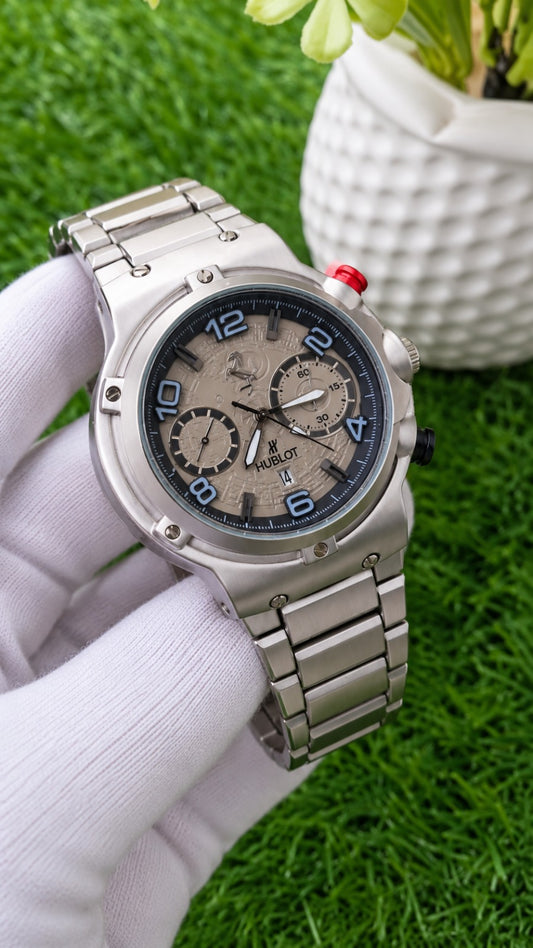 Steel Chronograph Watch – Racing Dial Edition