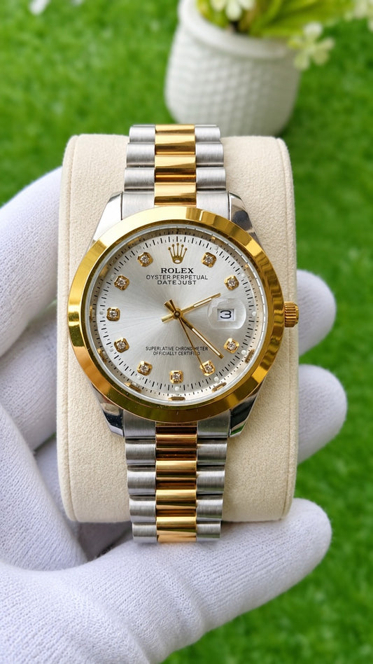 Rolex Luxury Stone Watch With Date