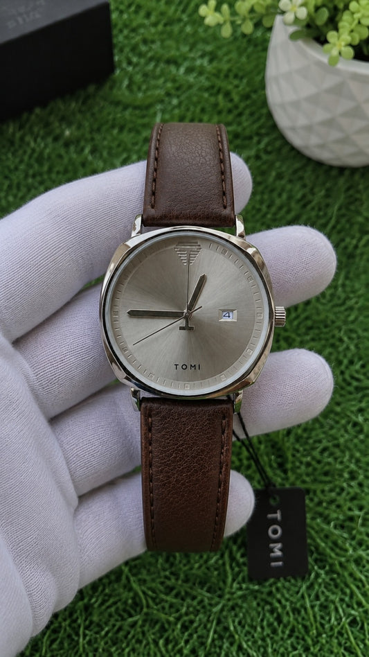 TOMI T-044 Men's Watch Leather Strap