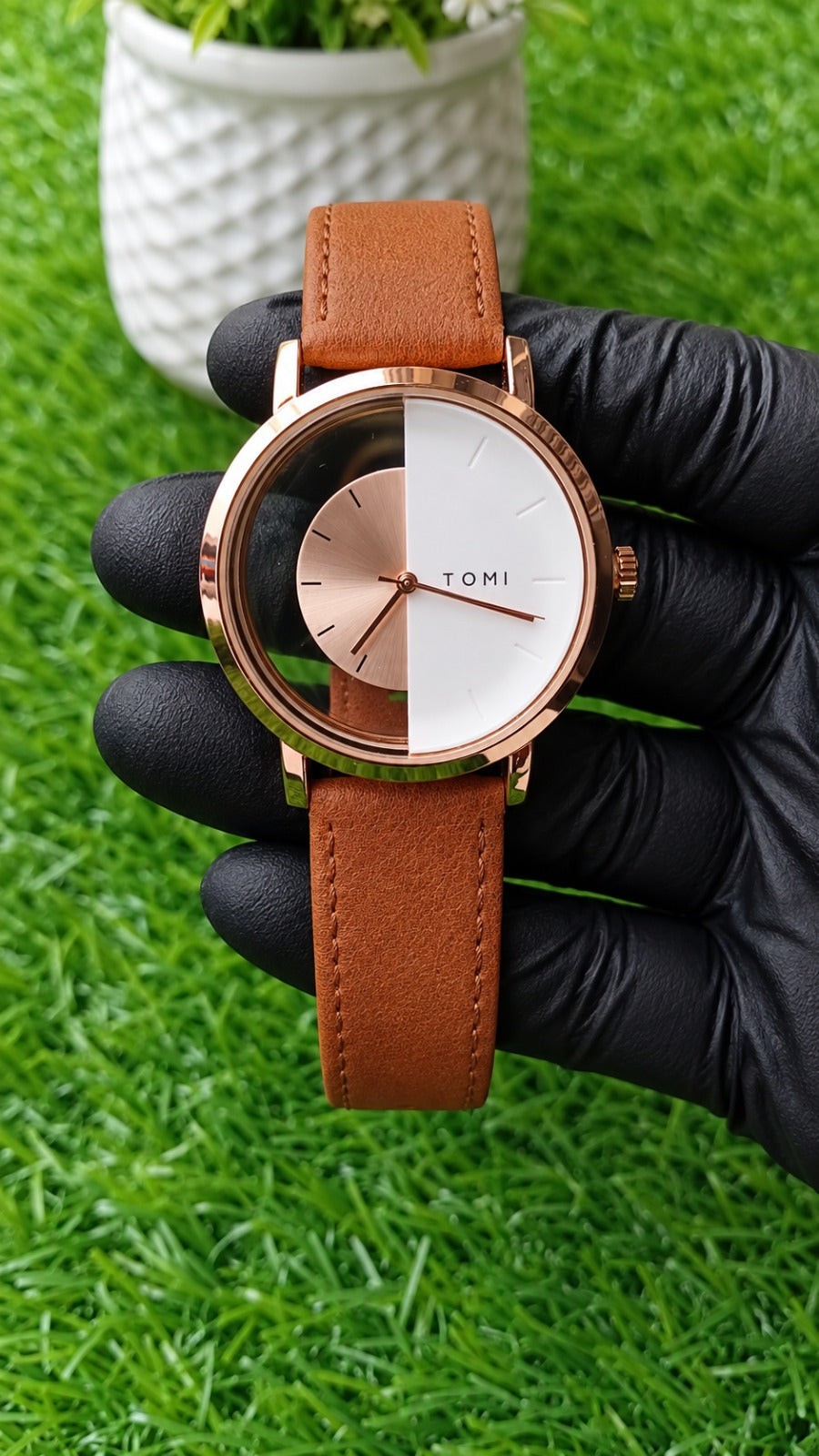 Brown & white